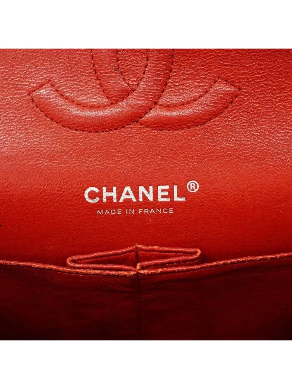 Chanel Shoulder Bag Quilted Lambskin Red Silver